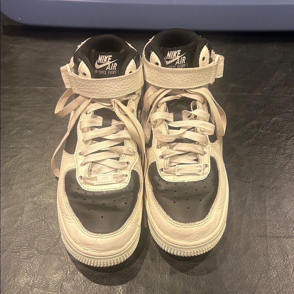 Nike Black & Ivory Mid Rise Air Force 1's